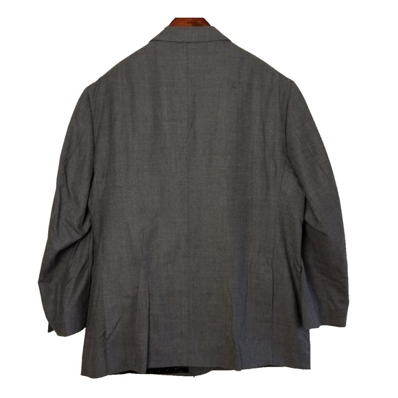 Joseph Abboud Bemberg Zignone Suit Mens 52R Gray 2 Button Custom 100% Wool 47x29 - Picture 3 of 16